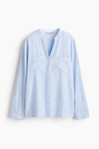 Chemise à Rayures Bleu et Blanc – Élégance
