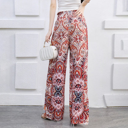 Pantalon Large Bohème à Imprimé Coloré
