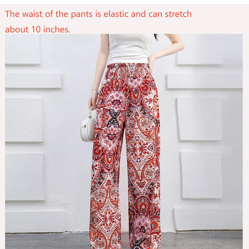 Pantalon Large Bohème à Imprimé Coloré