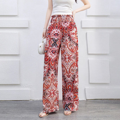 Pantalon Large Bohème à Imprimé Coloré